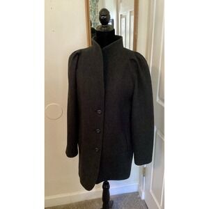 International Scene Jacket Womens 7 8 Gray Wool Pea Coat Russia VTG
